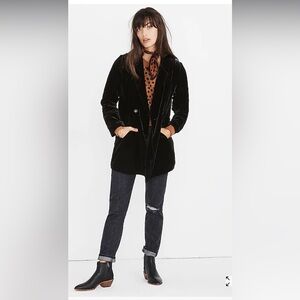 Madewell Brand Velvet Caldwell Double-Breasted Blazer Size XS